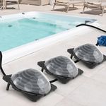 IRONMAX Solar Pool Heater for Above-Ground & Inground Pools, Outdoor Swimming Heater with Dome Cover, Foldable Legs & Rotatable Hose Connectors for Easy Setup, Portable Solar Powered Heaters (3 Pack)