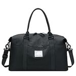 Weekend Bag for Women Overnight Bag Travel Duffel Bag Carry on Bag Holdalls for Women Sports Bag Gym Bag Weekender Bag (Black) 55x27x18cm