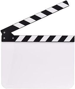 Andoer 30 * 24cm/ 12 * 9in Acrylic Film Clapboard Movie Directors Clapper Board Slate Cut Action Scene Blank Clap Board Dry Erase with White & Black Sticks