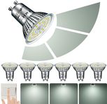 EACLL GU10 LED Bulbs 3-Step Dimmable 3-Brightness, 10W 5000K Daylight White, Pack of 6, 940lm Equivalent 125W Halogen Spotlight, 120° Flicker-Free Reflector Lamp, Dimmable Without Dimmer Switch