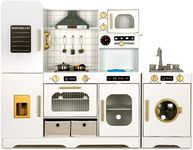 Alphakids Kids Kitchen Playset with Real Lights and Sounds for Pretend Play