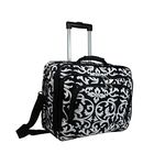 World Traveler Rolling 17-inch Laptop Briefcase Computer Case, Black Trim Damask, One Size, Rolling 17-inch Laptop Briefcase Computer Case