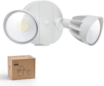 Philips Dusk to Dawn 44W 3500LM LED Security Flood Lights Outdoor, 5000K Daylight, Wet Location, Dual Adjustable Heads Aluminum Wall Light for Yard Garage Porch