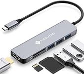 NOVOO USB C Hub, 6 in 1 Usb Multiport Adapter with 4K HDMI, Ultra Slim Usb-c with 3 USB 3.0 Ports, SD/TF Card Reader, Type C Hub for Laptop, MacBook Pro, Huawei, Google Chromebook Pixel, Samsung