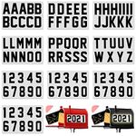 Zonon 100 Piece Reflective Mailbox Number Stickers, Self Adhesive Reflective Capital Letter Sticker, Number Decals Vinyl Mailbox Number Decals for Mailbox Address, Bin, Window, Door (Black,2 Inch)