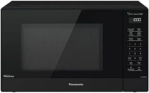 Panasonic NN-SN65KB Microwave Oven with Inverter Technology 1200W, 1.2 cu.ft. Small Genius Sensor One-Touch Cooking, Popcorn Button, Turbo Defrost-NN-SN65KB (Black)