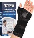 Wrist Brace with Thumb Spica Splint - Adjustable Thumb Wrist Support for Arthritis, Sprains, Tendonitis, Ligament Injury, Carpal Tunnel, De Quervain's Tenosynovitis and Protection fit Women & Men (Left Hand)