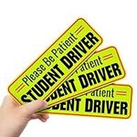 Student Driver Magnet Car Signs for The Novice or Beginner. Better Than A Decal or Bumper Sticker (Reusable) Reflective Magnetic Large Bold Visible Text (10" Be Patient Reflective)