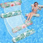 Tavaleu Pool Floats - 2 Pack Inflatable Pool Floats Rafts, Pool Floats Adult Size, 4-in-1 Floats for Swimming Pool, Thick PVC Pool Float Lounger Water Hammock