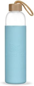 Wilfred Eco 650mL Portable Glass Water Bottle with Protective Silicone Sleeve | Leakproof | BPA Free | Dishwasher Safe | Reusable | Slimline for Convenience (Pastel Spearmint)