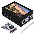 GeeekPi 3.5 inch HDMI Touch Screen with Case for Raspberry Pi 5, with Official Pi 5 Active Cooler, 320x480 Monitor TFT LCD Display for Raspberry Pi 5