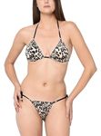 Culture Flossy® Women's, Animal Print Embellished, Bikini Bra Panty Lingerie Set |Hot & Sexy for Newly Married Couples Honeymoon/First Night/Anniversary |for Women/Ladies/Girls. (XL) Gold