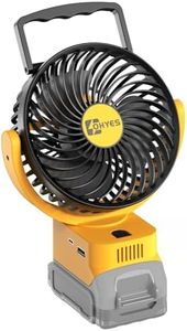 Jobsite Fan Fit For DeWALT 20V Max Battery Brushless Motor With USB A+C Fast Charging For Camping Workshop and Construction Site(Battery not included)