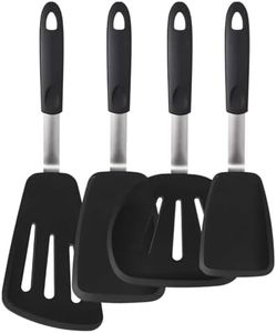 Boxiki Kitchen Spatula Silicone Heat Resistant, 4Pcs BPA free - Flexible Silicone Rubber Spatulas for Nonstick Cookware, Plastic Spatula for NonStick Cookware, Burger & Pancake Spatula Large Silicone