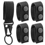 Ullnosoo Belt Keepers with Tactical Gear Clip, 4 Pack Law Enforcement Nylon Duty Belt Keepers with 1 Pack Key Holder