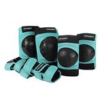 Retrospec Knee Pads, Elbow Pads & Wrist Guards for Men, Women & Kids - Protective Gear for Skateboarding, Roller Skate, Rollerblade, BMX & Scooter - Multi Sport Pad Set - Spring Mint - Child (3-9yrs)