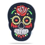 Daily Crafts Embroidered Patch, Iron-on Patch DIY Clothes Sticker Trim Embellishments Applique (Skull Tattoo)