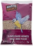 Extra Select Sunflower Hearts Bird Food - Husk-Free, Oil Rich, High Energy Wild Bird Seed for Year Round Feeding - 1 kg