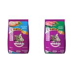 Whiskas Adult (+1 Year) Dry Cat Food, Ocean Fish Flavour, 7kg Pack & Whiskas Adult (+1 Year) Dry Cat Food, Tuna Flavour, 7kg Pack