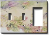 Two Switch/One Rocker Plate - Colorful Leaves