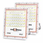 Pick Ur Needs Bright LED 70W Lens Flood Emergency Lamp Light Outdoor with Extension Bracket (Pack of 2)