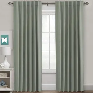 H.VERSAILTEX Blackout Curtains Thermal Insulated Window Treatment Panels Room Darkening Blackout Drapes for Living Room Back Tab/Rod Pocket Bedroom Draperies (2 Panels, Sea Grass, 52 x 96 Inch)