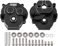 INJORA Transmission Housing with Bearings CNC Aluminum Gearbox Case Housing for 1/18 RC Crawler TRX4M Upgrade(Black)