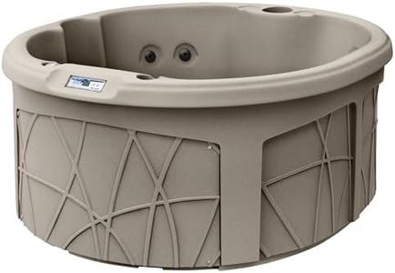 Lifesmart 4-Person Plug & Play Round Hot Tub Spa with 13 Jets, Thermal Cover and LED Light, Outdoor Spa, Sand