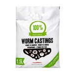 Baltic Worm Worm Castings 1.5 Liter - Pure Multipurpose Fertiliser Vermicompost - Natural Top Soil Builder and Improver Plant Feed for Potting Germination Growing