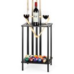 smusei Pool Stick Holder Pool Cue Holder Pool Cue Stick Rack Floor Stand Billiard Stick Holder Pool Table Accessories for Billiard Room Game Room Club Holds 6 Cues, Black