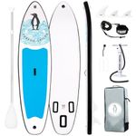 Tuxedo Sailor Inflatable Stand Up Paddle Board Inflatable SUP 10'6"×33"×6" Stand Up Paddle Board for All Skill Levels Included with Board, Paddle, Pump, Fins, Backpack