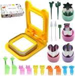 Orapink Sandwich Cutters and Sealer 20 Pieces Fruit Vegetable Shape Cutter Set Square Pocket Sandwiches Cutter for Kids Love Lunchables