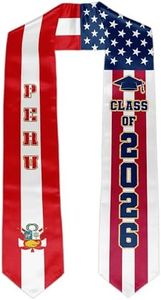 YGBDXB Peru American Flag Graduation Stole Peruvian Graduation Sash Gift Class of 2026 Graduate Honor Stoles