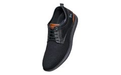 Neeman's The Derbies for Men | Knit Base and Faux Leather Derby Sneakers | Comfortable and Breathable Mesh | Black UK11