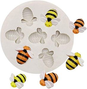 3D Bumble Bee with Honeycomb Silicone Mold, 7-Cavity for Chocolate, Soap, Fondant Cupcake Toppers, Resin & Candy Making