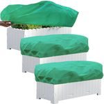 KBOROVER 3 Pcs Rectangular Planter Plant Winter Frost Blanket, Frost Covers for Flower Boxes with Drawstring Protecting Flowers in Balcony Flower Boxes (Green, 39.4 * 17.7 * 15.7 in)