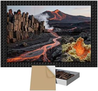 6 Pack Art Acoustic Panels, TEMGCUAM Self-Adhesive Sound Absorbing Wall Panels, 72"×48" Decorative Acoustic Treatment Panels for Home Office, Studio, Ceiling & Media Room