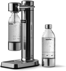Aarke Carbonator 3 Sparkling Water Maker – Steel Finish, 2 x 800ml PET Bottles