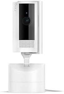 Ring Pan-Tilt Indoor Cam (newest model), See all around your home or business with 360° pan coverage, HD video, plus Two-Way Talk, White