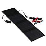 Schumacher SA1658 8W 12V Portable Solar Battery Trickle Charger – for Car, Boat, Motorcycle, and Power Sports Batteries – Water-Resistant – 1.7A USB Port