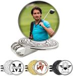 ubmpj Custom Golf Ball Markers and Hat Clip Set Personalized Golf Hat Clip with Magnet Your Photo Logo Great Gift for Golfers, Father's Day Retirement Beginners Gift 1Set
