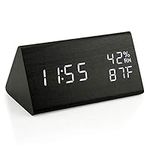 OCT17 Wooden Alarm Clock, Smart LED