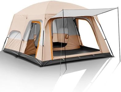SOULONG Large Camping Tent, 8-12 Person, 3 Season, Classic Style, Water Resistant, Oxford Cloth, Standing, Zipper Closure, Fishing, Hiking, Camping, Outdoor Adventures