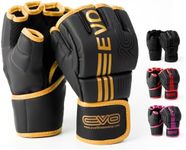 EVO Fitness Matte Black MMA Gloves 