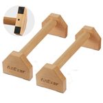 AnExer Wooden Parallettes Push Up Bars, 40CM Push-up Stand Non-Slip Base Exercise Home Workout Equipment for Men Strength Training, Planks Calisthenics