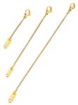 Altitude Boutique Necklace Extenders 1", 2", 3" Inches 18k Gold Plated Delicate Necklace Extender Bracelet Ankle Extenders Chain Extension for Jewelry Making Set for Women 3 Piece Set, Extensions
