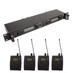 Earphone Monitor System, 2 Channel 2,4 Bodypacks in Ear Monitor System,3.5mm Stereo Earphone Socket in Earphone for Stage or Studio