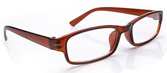 4sold Slim Classic Retro Style Computer Glasses Computer Blue Light Blocking Glasses, Anti Glare Fatigue Blocking Headaches Eye Strain Safety Glasses for Computer/Phone Transparent (Brown, 0.00)