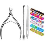 Store2508 Cuticle Cutter Nipper with Cuticle Pusher with Cuticle Cutter and Remover for Dead Skin and Nail File for Fingernails and Toenails Manicure Set