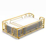 LEVIMETREE Guest Napkin Tray - Gold Napkin Holder for Bathroom, Versatile Hand Towel Tray and Dispenser for Bathroom, Paper Hand Towel Holder for Bathroom, Paper Towel Holder for Guest Bathrooms